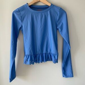 Cat & Jack Periwinkle Blue Peplum Rash Guard - girls sz XL (14-16)